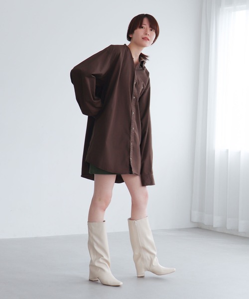 EVOL（イーボル）の「【EVOL】フレアワイドシャフトロングブーツ IX5497（ブーツ・レディース・アイボリー/ブラック・S/M/L/LL）」の3枚目の写真