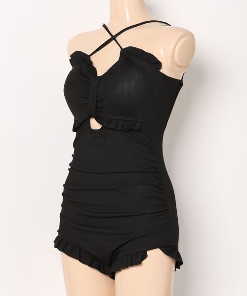 ★可愛いフリル♪★BCBGMAXAZRIA Careen カットアウトワンピ★ 襟フリルカットOP｜evelyn（エブリン）公式通販サイト