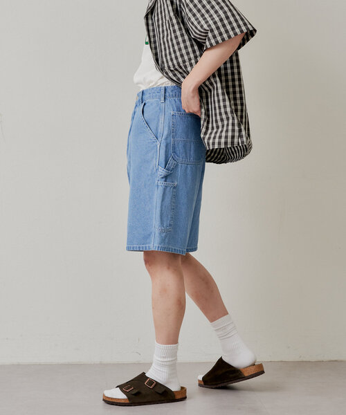 未使用タグ付✨スクホーム 23SS 二二パンツ コットン デニムライク ペイント WHIMSIC パンツ 「UNISEX/2サイズ展開/新色追加」ダブルニー