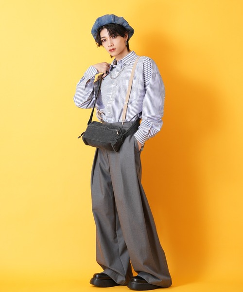 an meets zakka(アンミツザッカ)の「an meets zakka ハードウォッシュドデニムショルダーバッグ(ショルダーバッグ・メンズ・ブラック/ライトブルー・ONESIZE)」の10枚目の写真