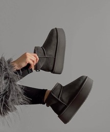 【美品】EMU エミュー　ムートンブーツ　ボア　ウォータープルーフ　黒 emu ウォータープルーフ（レディースファッション