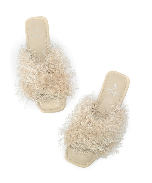 ROPE' PICNIC（ロペピクニック）の「フリンジファーフラットサンダル（サンダル・レディース・ベージュ系その他/ブラック・23.5cm/24.5cm）」の9枚目の写真