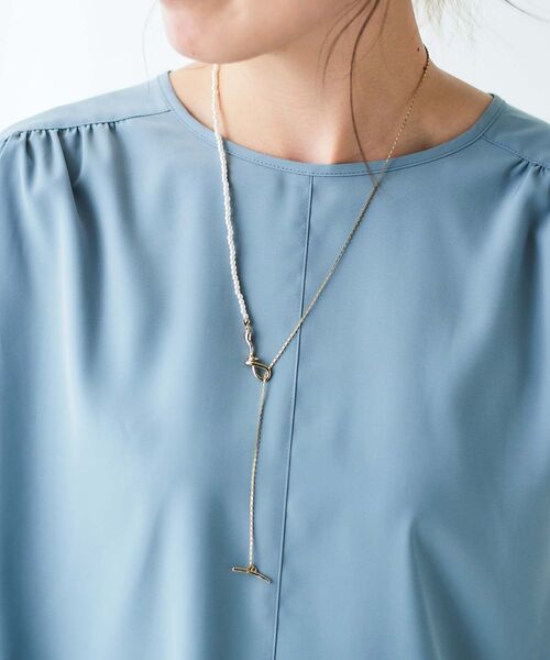 le.coeur blanc（ルクールブラン）の「パール×チェーンスライダーネックレス（ネックレス・レディース・ゴールド・FREE）」の3枚目の写真