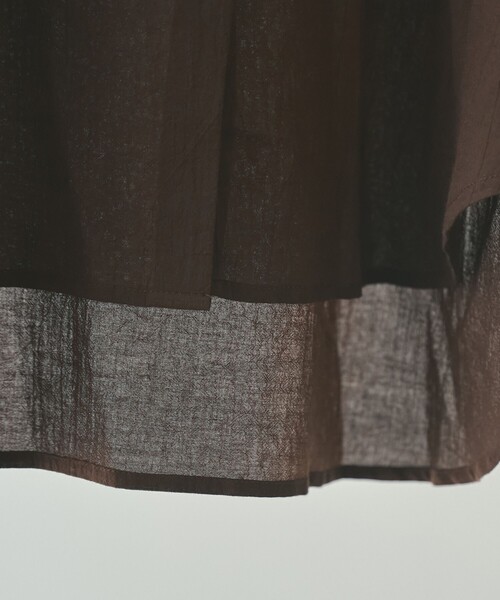 coen（コーエン）の「ハイツイストコットンシアーシャツ（シャツ/ブラウス・レディース・ナチュラル/ブラウン/ブラック・M/L）」の15枚目の写真