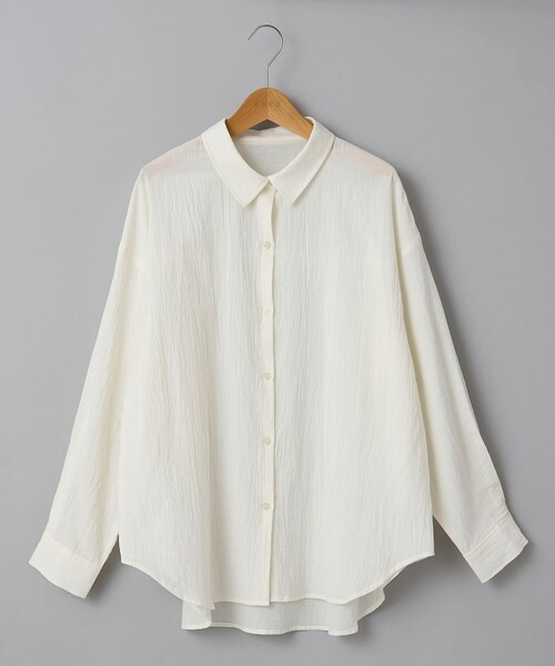 coen（コーエン）の「ハイツイストコットンシアーシャツ（シャツ/ブラウス・レディース・ナチュラル/ブラウン/ブラック・M/L）」の14枚目の写真