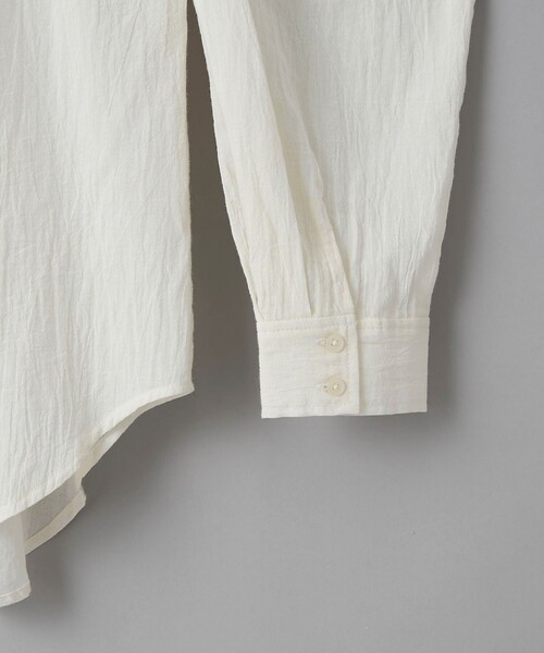 coen（コーエン）の「ハイツイストコットンシアーシャツ（シャツ/ブラウス・レディース・ナチュラル/ブラウン/ブラック・M/L）」の10枚目の写真