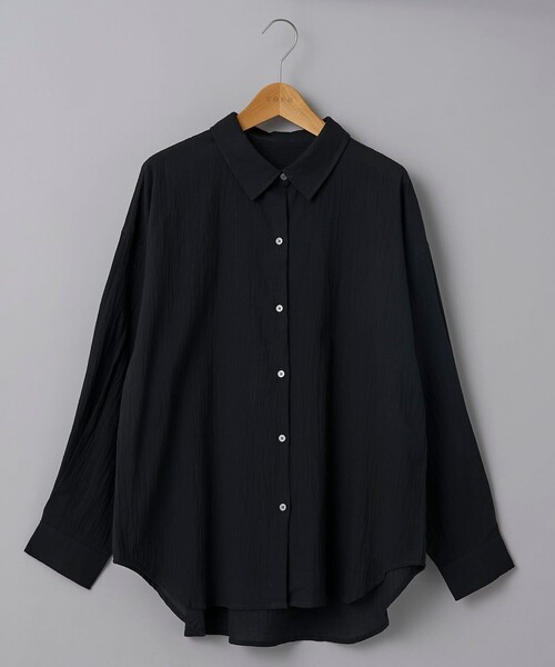 coen（コーエン）の「ハイツイストコットンシアーシャツ（シャツ/ブラウス・レディース・ナチュラル/ブラウン/ブラック・M/L）」の8枚目の写真