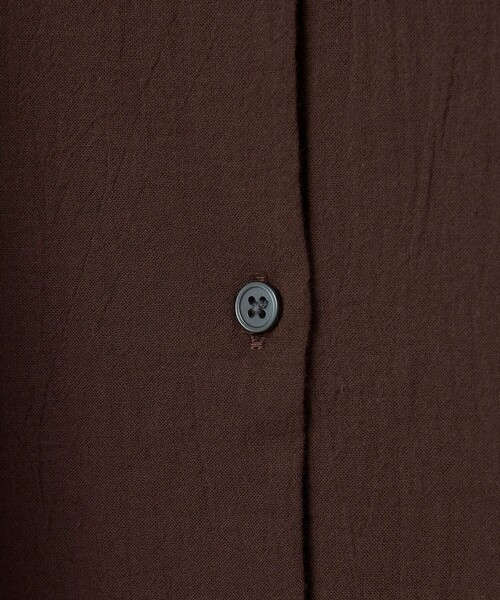 coen（コーエン）の「ハイツイストコットンシアーシャツ（シャツ/ブラウス・レディース・ナチュラル/ブラウン/ブラック・M/L）」の5枚目の写真