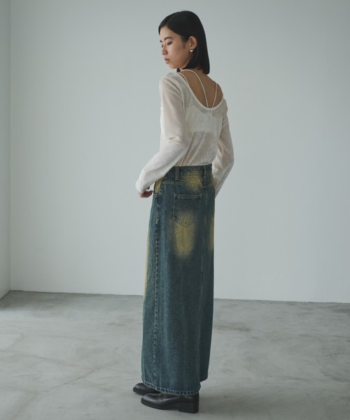 AIC.（エーアイシー）の「オーバーダイウエストデザインデニムスカート/セットアップ可能（デニムスカート・レディース・ブルー・MEDIUM/SMALL）」の21枚目の写真