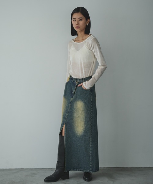 AIC.（エーアイシー）の「オーバーダイウエストデザインデニムスカート/セットアップ可能（デニムスカート・レディース・ブルー・MEDIUM/SMALL）」の19枚目の写真