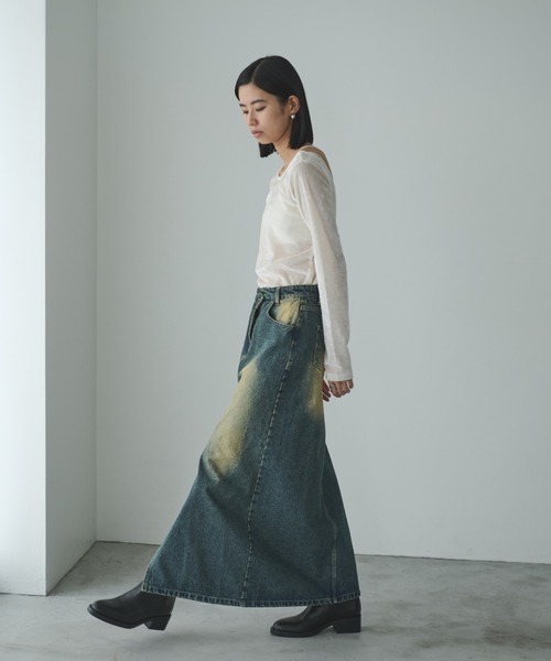 AIC.（エーアイシー）の「オーバーダイウエストデザインデニムスカート/セットアップ可能（デニムスカート・レディース・ブルー・MEDIUM/SMALL）」の20枚目の写真