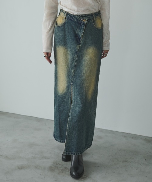 AIC.（エーアイシー）の「オーバーダイウエストデザインデニムスカート/セットアップ可能（デニムスカート・レディース・ブルー・MEDIUM/SMALL）」の6枚目の写真