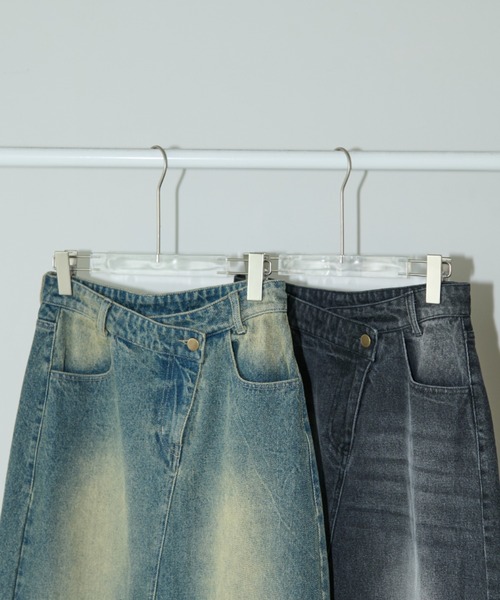 AIC.（エーアイシー）の「オーバーダイウエストデザインデニムスカート/セットアップ可能（デニムスカート・レディース・ブルー・MEDIUM/SMALL）」の3枚目の写真
