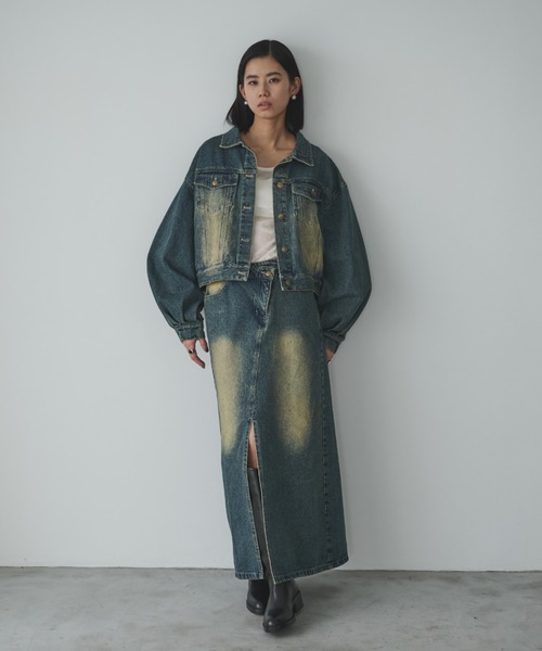 AIC.（エーアイシー）の「オーバーダイウエストデザインデニムスカート/セットアップ可能（デニムスカート・レディース・ブルー・MEDIUM/SMALL）」の9枚目の写真