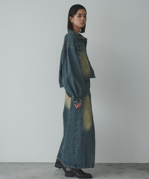 AIC.（エーアイシー）の「オーバーダイウエストデザインデニムスカート/セットアップ可能（デニムスカート・レディース・ブルー・MEDIUM/SMALL）」の11枚目の写真