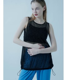 GLITTER SHEER KNIT TANK
