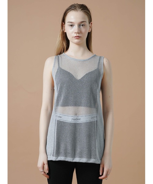 :ETHROF(イーサオブ)の「GLITTER SHEER KNIT TANK(ベスト・レディース・ブラック・MEDIUM)」の3枚目の写真