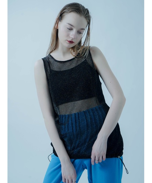 :ETHROF(イーサオブ)の「GLITTER SHEER KNIT TANK(ベスト・レディース・ブラック・MEDIUM)」の12枚目の写真