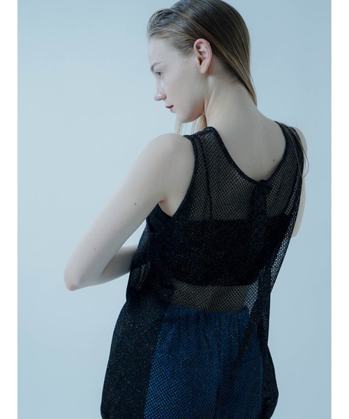:ETHROF(イーサオブ)の「GLITTER SHEER KNIT TANK(ベスト・レディース・ブラック・MEDIUM)」の7枚目の写真