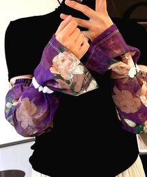 VIBGYOR Women(ヴィブジョー ウィメン)の【resonance】エレガントデザイン チャイナボタン アームカバー/アームウォーマー【UV対策/冷房対策/接触冷感】(アームカバー)