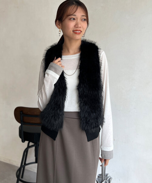 Chez toi(シェトワ)の「袖口レイヤードセミシアーロンT(Tシャツ/カットソー・レディース・ブラック/ピンク/オフホワイト・FREE)」の13枚目の写真