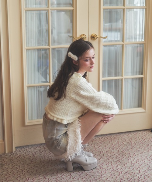 Lovilyn（ラヴィリン）の「ファー付きチェックスカート（スカート