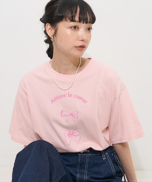 【期間限定】Labyrins リボンプリントTシャツ Labyrins RIBBON Tshirt White | Shury
