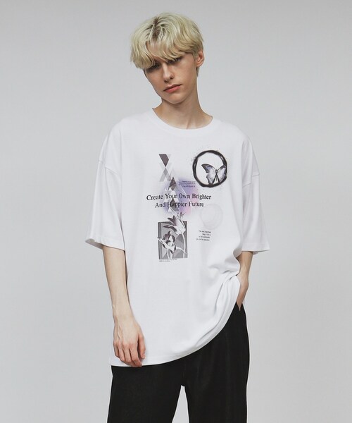tk.TAKEO KIKUCHI(ティーケータケオキクチ)の「◆コラージュTシャツ(Tシャツ/カットソー・メンズ・グレー/ブラック/ホワイト・03/02/04)」の4枚目の写真