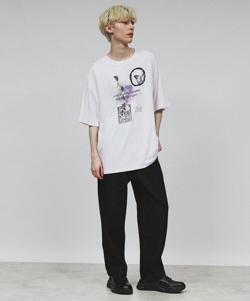 tk.TAKEO KIKUCHI(ティーケータケオキクチ)の「◆コラージュTシャツ(Tシャツ/カットソー・メンズ・グレー/ブラック/ホワイト・03/02/04)」の6枚目の写真