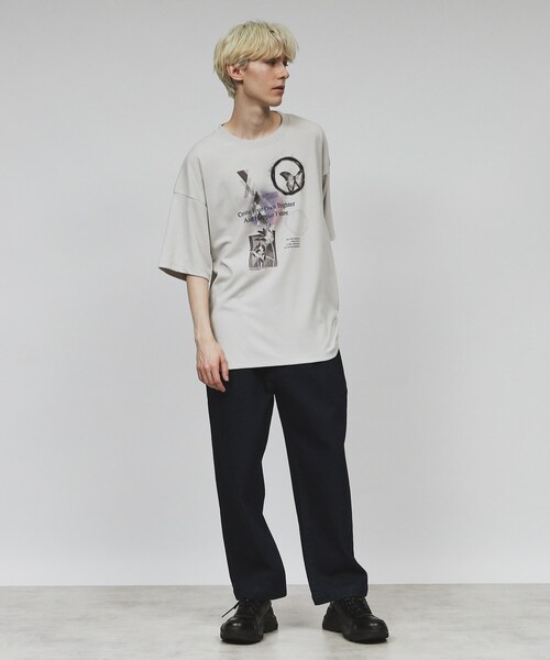 tk.TAKEO KIKUCHI(ティーケータケオキクチ)の「◆コラージュTシャツ(Tシャツ/カットソー・メンズ・グレー/ブラック/ホワイト・03/02/04)」の9枚目の写真
