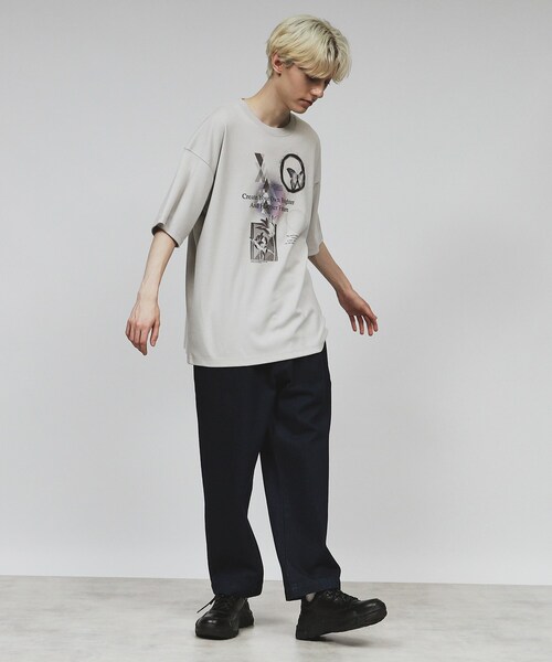 tk.TAKEO KIKUCHI(ティーケータケオキクチ)の「◆コラージュTシャツ(Tシャツ/カットソー・メンズ・グレー/ブラック/ホワイト・03/02/04)」の10枚目の写真