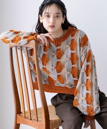 RAGEBLUE | ボリュームスリーブ/配色ショートモールニット(ニット/セーター)