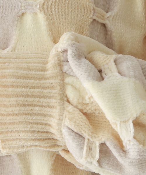 RAGEBLUE（レイジブルー）の「ボリュームスリーブ/配色ショートモールニット（ニット/セーター・レディース・ブルー系/オフホワイト/グレー系/オレンジ系・FREE）」の18枚目の写真