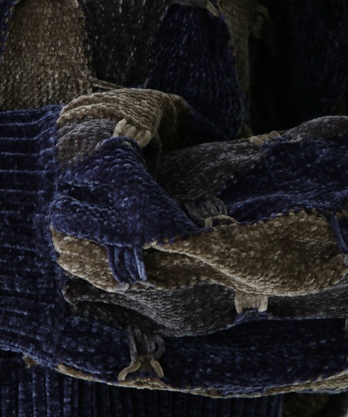 RAGEBLUE（レイジブルー）の「ボリュームスリーブ/配色ショートモールニット（ニット/セーター・レディース・ブルー系/オフホワイト/グレー系/オレンジ系・FREE）」の16枚目の写真