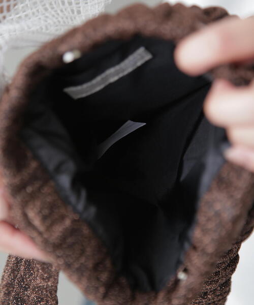 FREE'S MART（フリーズマート）の「◆シャーリングバッグ（ショルダーバッグ・レディース・シルバー/ブラウン・ﾌﾘ-）」の4枚目の写真