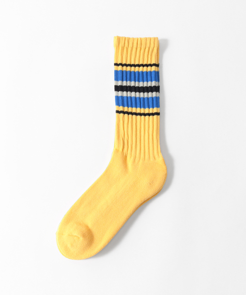 Name.(ネーム)の「Name./ネーム BORDER SOCKS NMAC-008(ソックス/靴下・メンズ・ブラック/ベージュ/イエロー・FREE)」の3枚目の写真