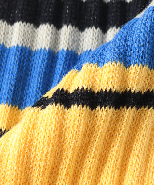 Name.(ネーム)の「Name./ネーム BORDER SOCKS NMAC-008(ソックス/靴下・メンズ・ブラック/ベージュ/イエロー・FREE)」の9枚目の写真