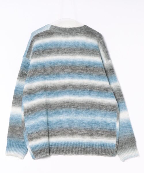 aimoha(アイモハ)の「【aimoha neo】 Gradient Striped Cardigan(カーディガン/ボレロ・メンズ・ダークグレー/ブルー・MEDIUM/LARGE/X-LARGE/XX-LARGE)」の3枚目の写真