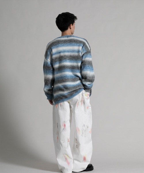 aimoha(アイモハ)の「【aimoha neo】 Gradient Striped Cardigan(カーディガン/ボレロ・メンズ・ダークグレー/ブルー・MEDIUM/LARGE/X-LARGE/XX-LARGE)」の7枚目の写真