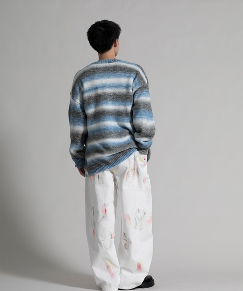 aimoha(アイモハ)の「【aimoha neo】 Gradient Striped Cardigan(カーディガン/ボレロ・メンズ・ダークグレー/ブルー・MEDIUM/LARGE/X-LARGE/XX-LARGE)」の8枚目の写真