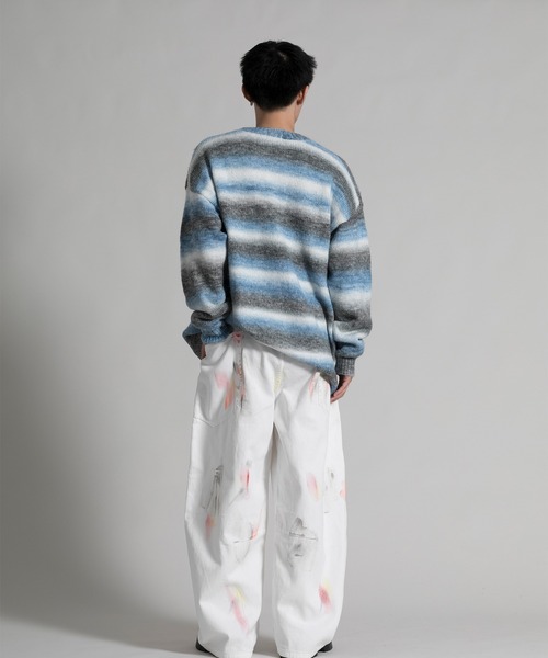 aimoha(アイモハ)の「【aimoha neo】 Gradient Striped Cardigan(カーディガン/ボレロ・メンズ・ダークグレー/ブルー・MEDIUM/LARGE/X-LARGE/XX-LARGE)」の10枚目の写真