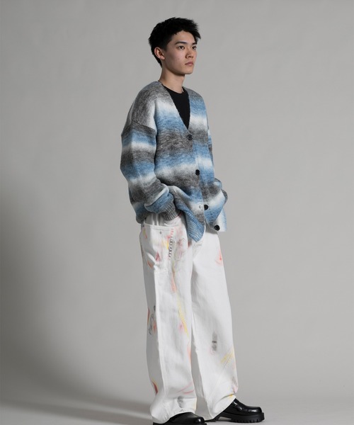 aimoha(アイモハ)の「【aimoha neo】 Gradient Striped Cardigan(カーディガン/ボレロ・メンズ・ダークグレー/ブルー・MEDIUM/LARGE/X-LARGE/XX-LARGE)」の13枚目の写真