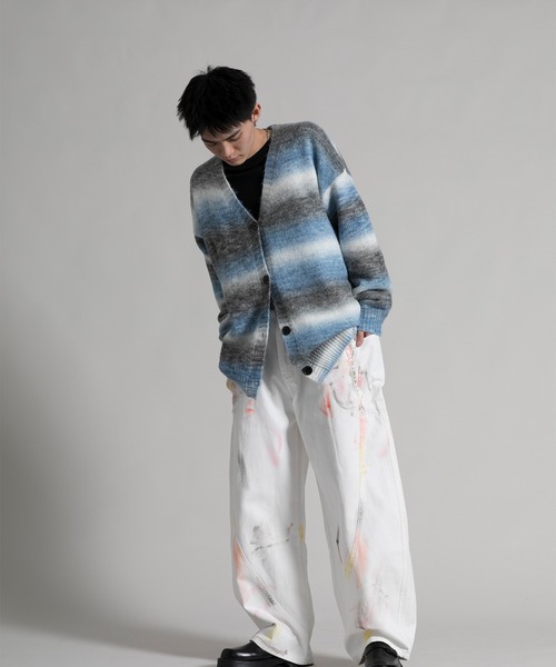 aimoha(アイモハ)の「【aimoha neo】 Gradient Striped Cardigan(カーディガン/ボレロ・メンズ・ダークグレー/ブルー・MEDIUM/LARGE/X-LARGE/XX-LARGE)」の14枚目の写真