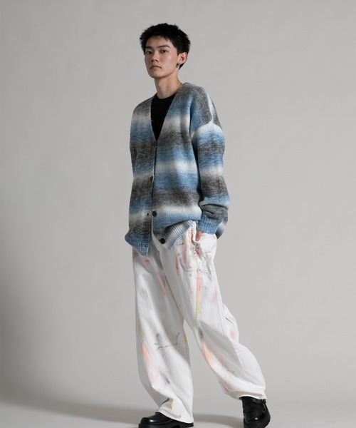 aimoha(アイモハ)の「【aimoha neo】 Gradient Striped Cardigan(カーディガン/ボレロ・メンズ・ダークグレー/ブルー・MEDIUM/LARGE/X-LARGE/XX-LARGE)」の15枚目の写真