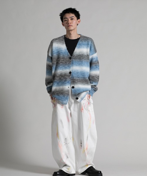 aimoha(アイモハ)の「【aimoha neo】 Gradient Striped Cardigan(カーディガン/ボレロ・メンズ・ダークグレー/ブルー・MEDIUM/LARGE/X-LARGE/XX-LARGE)」の16枚目の写真