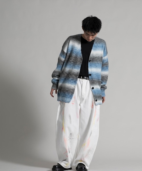 aimoha(アイモハ)の「【aimoha neo】 Gradient Striped Cardigan(カーディガン/ボレロ・メンズ・ダークグレー/ブルー・MEDIUM/LARGE/X-LARGE/XX-LARGE)」の20枚目の写真