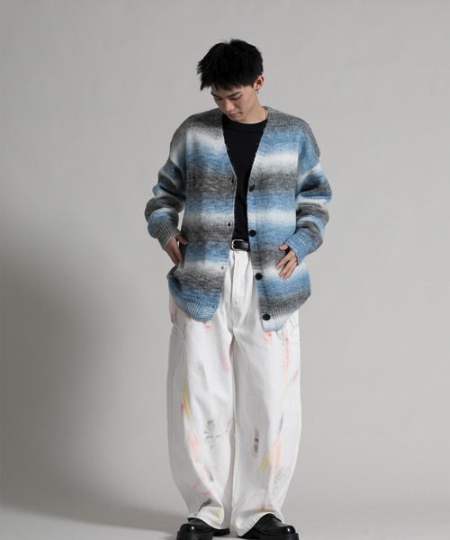 aimoha(アイモハ)の「【aimoha neo】 Gradient Striped Cardigan(カーディガン/ボレロ・メンズ・ダークグレー/ブルー・MEDIUM/LARGE/X-LARGE/XX-LARGE)」の22枚目の写真