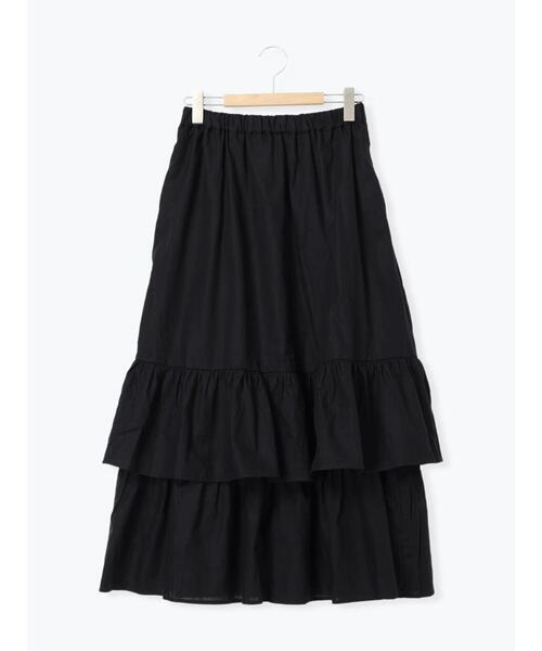 Samansa Mos2（サマンサ モスモス）の「柄アソート裾重ねスカート（スカート・レディース・オレンジ/ブルー/レッド/ブラック/ベージュ・F）」の6枚目の写真