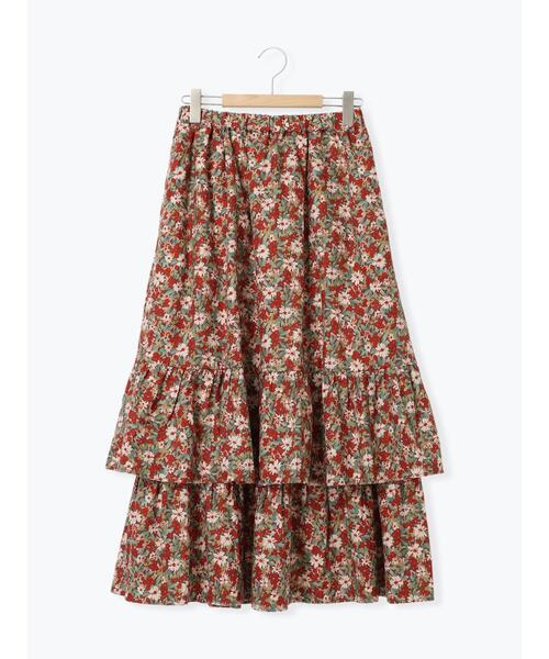 Samansa Mos2（サマンサ モスモス）の「柄アソート裾重ねスカート（スカート・レディース・オレンジ/ブルー/レッド/ブラック/ベージュ・F）」の7枚目の写真