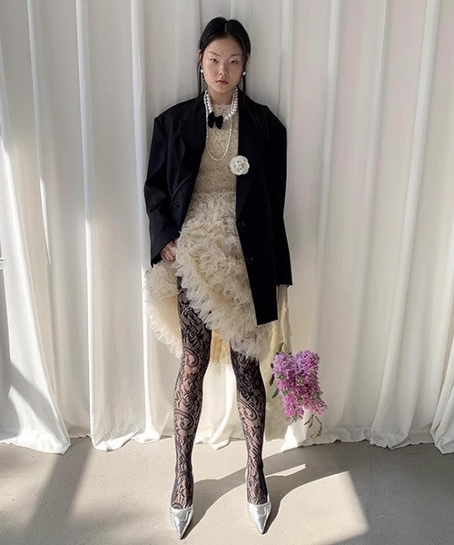 SANSeLF（サンセルフ）の「【LONSLAN】レースタイツ sanal24a004（タイツ/ストッキング・レディース・ブラック/ホワイト・FREE）」の6枚目の写真